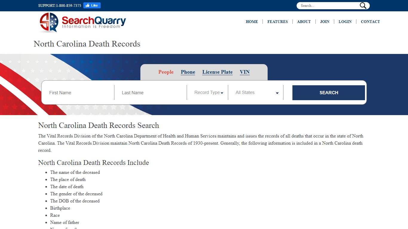 North Carolina Death Records - SearchQuarry